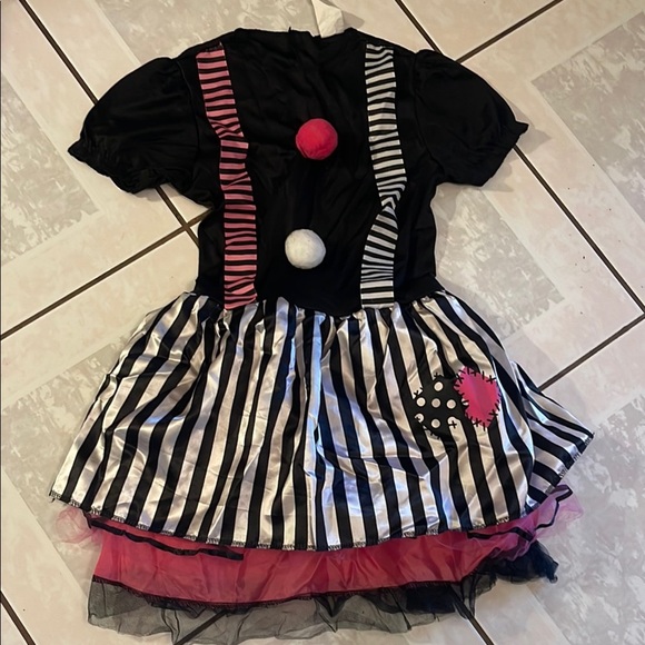 Black and White Striped Clown Costume for Kids - Picture 2 of 4